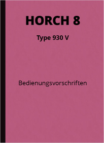 Horch Type 930 V User Manual