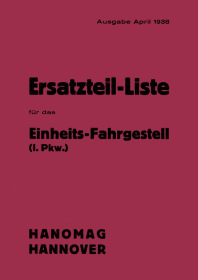 Hanomag Spare Parts List for the Standard Chassis (I. Passenger Car) 1938