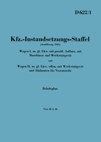 Automotive Repair Truck, Workshop Vehicle Loading Plan (D 622/1)