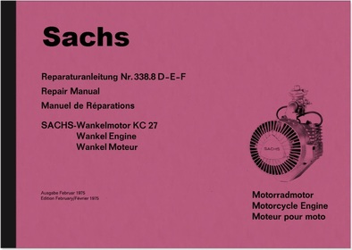 Sachs Wankelmotor Typ KC 27 Reparaturanleitung KC27 Hercules W 2000