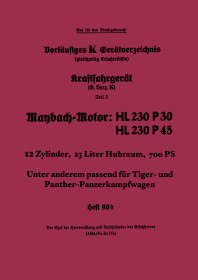 Maybach HL 230 P30 and P45 User Parts List Catalog