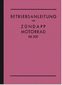 Zündapp KK 200 KK200 1935 1936 Bedienungsanleitung