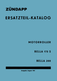 Zündapp Bella 175 S and Bella 200 Spare Parts List Catalog