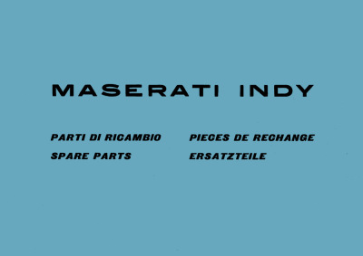 Maserati Indy Ersatzteilliste