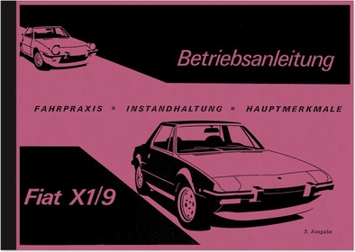 Fiat X 1/9 Bedienungsanleitung X1/9
