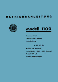 Fiat 1100 Kolonial 1100 L, 508 L, 508 L Kolonial, 1100 LR Bedienungsanleitung
