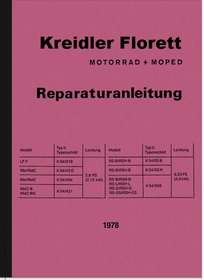 Kreidler Florett Reparaturanleitung LF RM RMC GS K54 RS