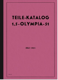 Opel Olympia 1,5l 1951 Ersatzteilliste