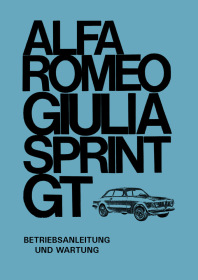 Alfa Romeo Giulia Sprint GT Bedienungsanleitung
