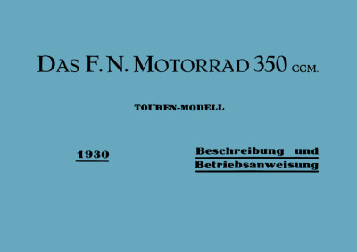 FN 350 cc Touring Model User Owner's Manual