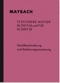 Maybach HL 210 230 P 45 30 Operating Instructions Manual Description Wehrmacht