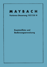 Maybach VARIOREX control unit 102128 H Spare Parts List Catalog User Owner's Manual