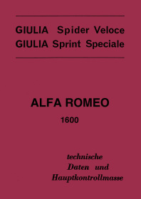 Alfa Romeo Guilia Spider Veloce Sprint Speciale 1600 ccm Reparaturhilfe