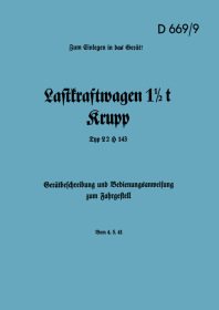 Krupp 1.5t Truck Model L2H 143 User Owner's Manual (D 669/9)