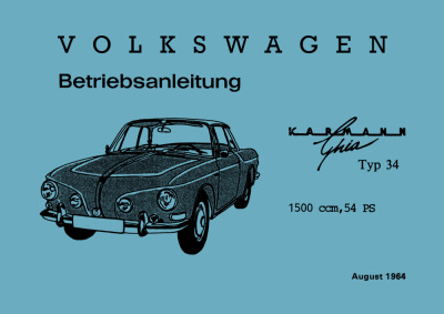 VW Karmann Ghia Type 34 User Owner's Manual