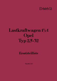 Opel Truck 1.5 t, Type 2.5-32 Parts List Catalog