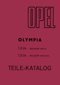 Opel Olympia 1,3 und 1,5 ltr. 1935-1940 Ersatzteilliste