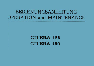 Gilera 125 and 150 cc User Owner's Manual