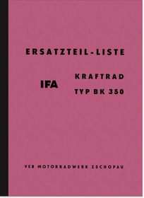 IFA BK 350 BK350 Ersatzteilliste