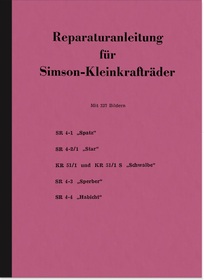 Simson Schwalbe Spatz Sperber Habicht KR 51 SR 4 S 50 Reparaturanleitung Werkstatthandbuch