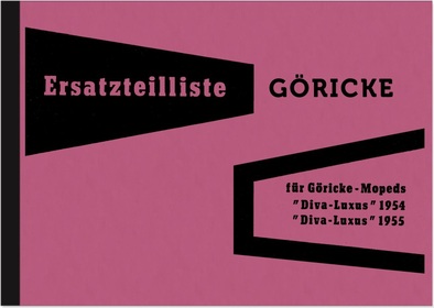 Göricke Diva luxury models moped 1954-1955 spare parts list spare parts catalog