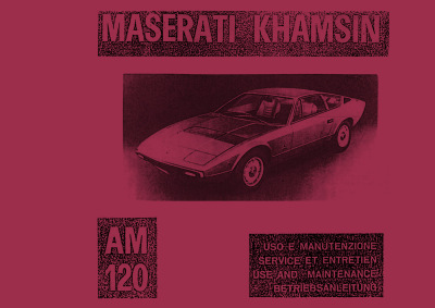 Maserati Khamsin AM 120 Bedienungsanleitung