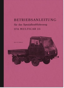 IFA Multicar 25 Bedienungsanleitung