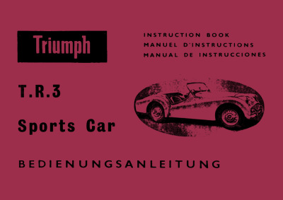 Triumph TR3 Sports Car Bedienungsanleitung