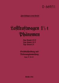 Phänomen Granit 25, H and P Truck User Owner's Manual Wehrmacht