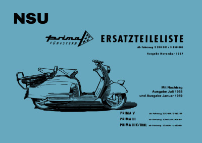 NSU Prima III (3) und V (5) 150 175 ccm Ersatzteilliste
