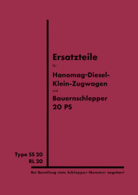 Hanomag SS20 und RL20 Ersatzteilliste