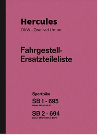 Hercules DKW Sportbike spare parts list SB1 SB2 Sachs 50S spare parts catalog parts catalog