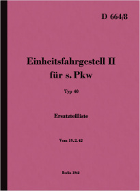 Horch Einheitsfahrgestell Typ 40 Ersatzteilliste