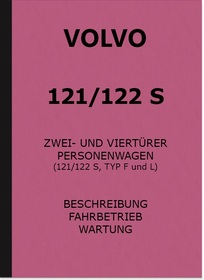 Volvo 121 S, 122 S Type F and L Operating Instructions