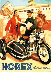Horex Regina 400ccm Motorrad Seitenwagen Poster
