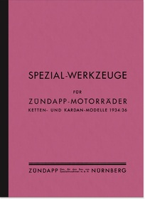 Zündapp Anleitung Liste Spezial-Werkzeuge K 350 500 800 KS  Derby DB DL KK DBK DBL DE