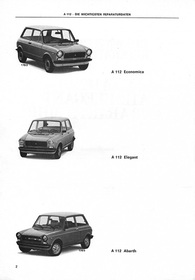 Autobianchi Lancia A112 Economica Elegant Abarth 70 HP Normal Berlina repair instructions