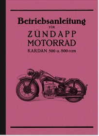 Zündapp Kardan K 500 800 ccm Bedienungsanleitung