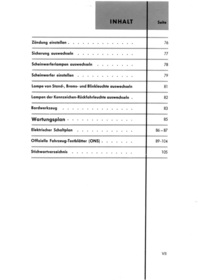 Porsche 356 A Operating Instructions Manual