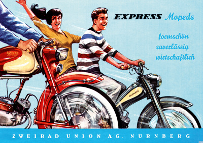 Express Mopeds "Shapely, reliable, economical" Poster Image