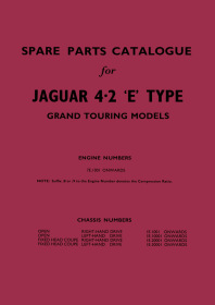 Jaguar E-Type 4.2 Litre Spare Parts List Catalog