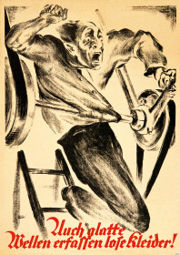 Occupational safety "Smooth waves, loose clothing" Safety Note Poster Warning