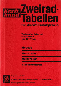 Zweiradtabellen für die Werkstattpraxis 1934-1960