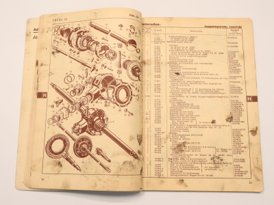 Adler 2.5 liter Type 10 Original spare parts list catalog