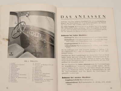 Adler Primus 1,5 and 1,7 liter passenger car original manual NR. 640/3 from 4/1935