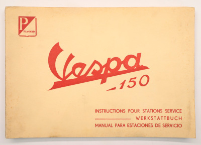 Vespa 150 motor scooter original Repair Manual Workshop Handbook, Piaggio 1955