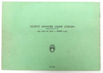 Citroen C4 and C6 original sales brochure (ca. 1932)