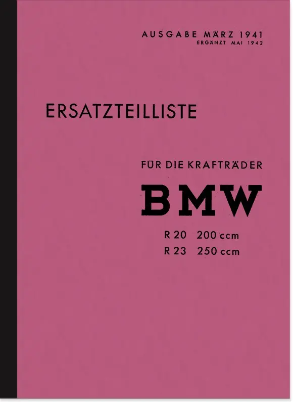 BMW R 20 und R 23 Ersatzteilliste
