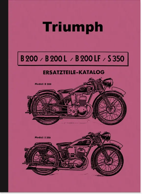 Triumph B200,  B200 L, B200 LF und S350 Ersatzteilliste