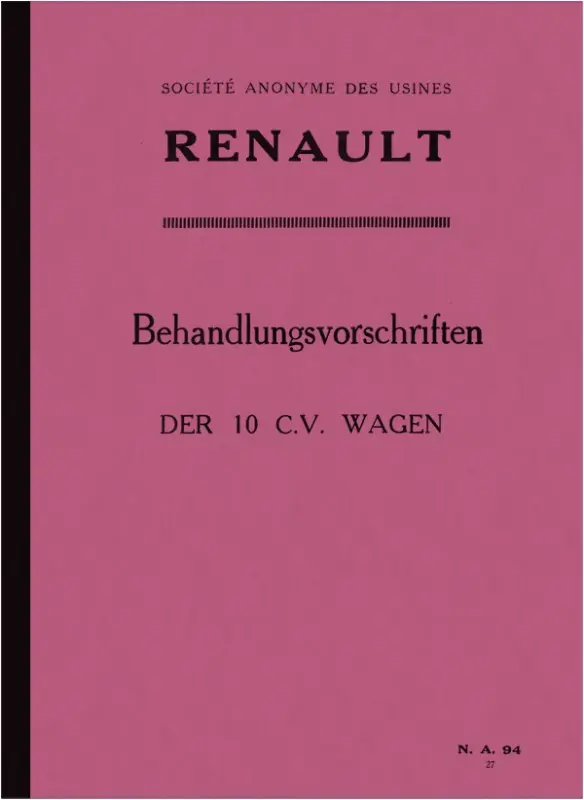 Renault 10 CV user manual